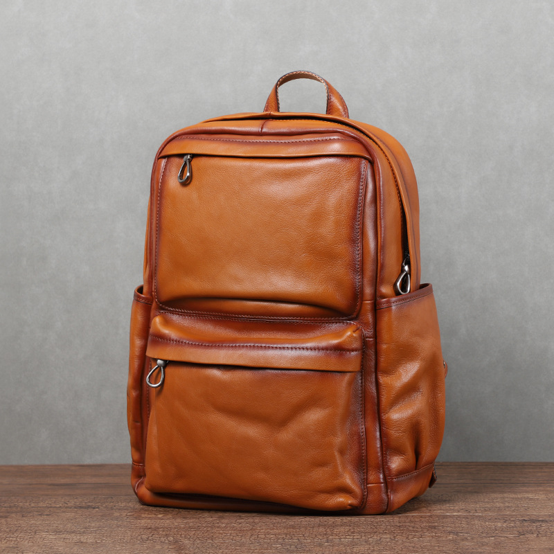 Laptop Backpack 15.6 - Mochila Masculina YETTIES Vintage em Couro