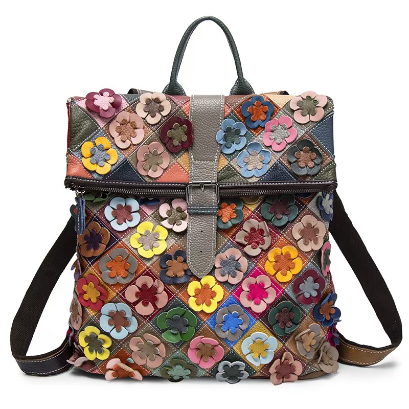 Fashion Backpack Women - Mochila Vintage Feminina em Couro Genuíno