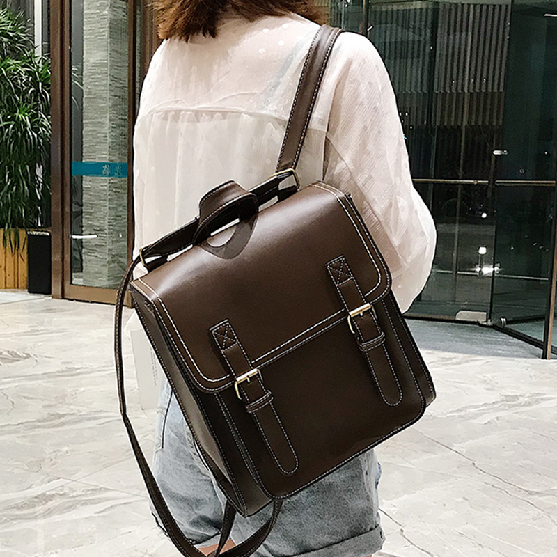 Leather Backpack Vintage - Mochila feminina do vintage saco de