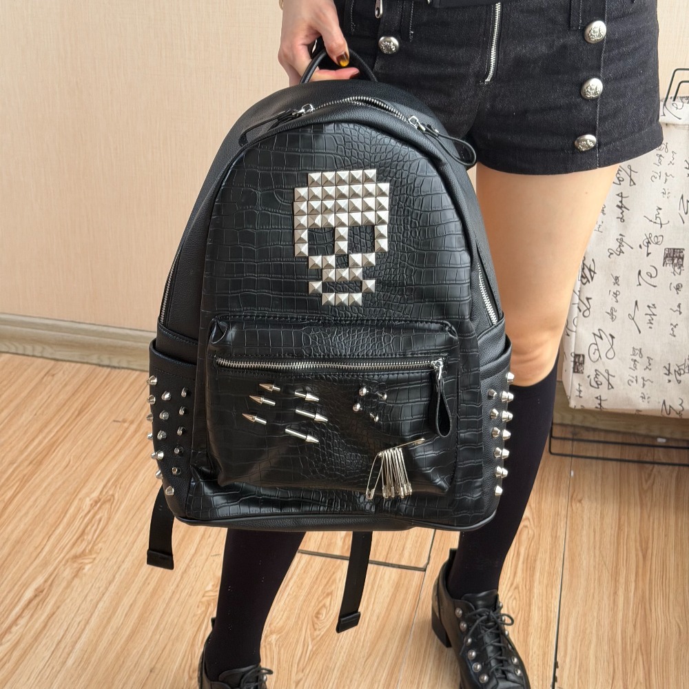 Fashion Backpack Women - Mochila Original com Padrão de Crocodilo