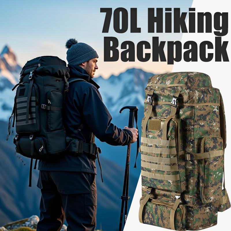 Hiking Backpack Waterproof - Mochila Profissional para Caminhadas de 70L,