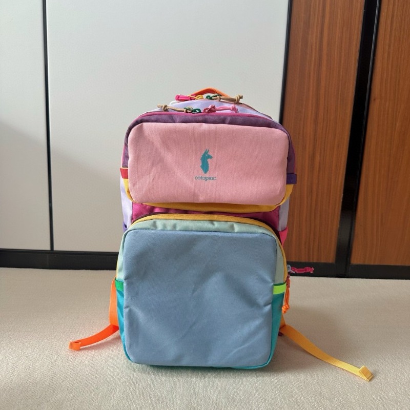 Canvas Backpack Casual - Mochila Color Block Dopamine, Leve, de