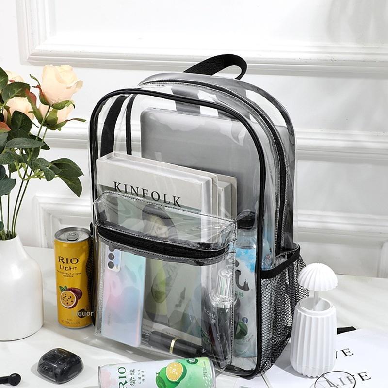Canvas Backpack Casual - Mochila transparente de pvc para esportes