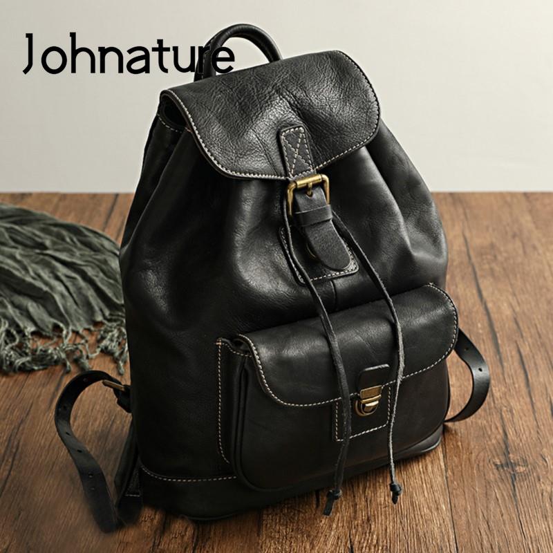 Leather Backpack Vintage - Mochila de Viagem Johnature em Couro