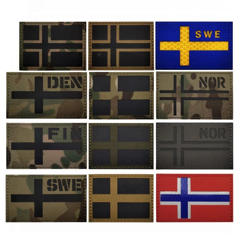 Urban Backpack Tactical - Bandeira Tactical Patches Noruega Dinamarca Suécia