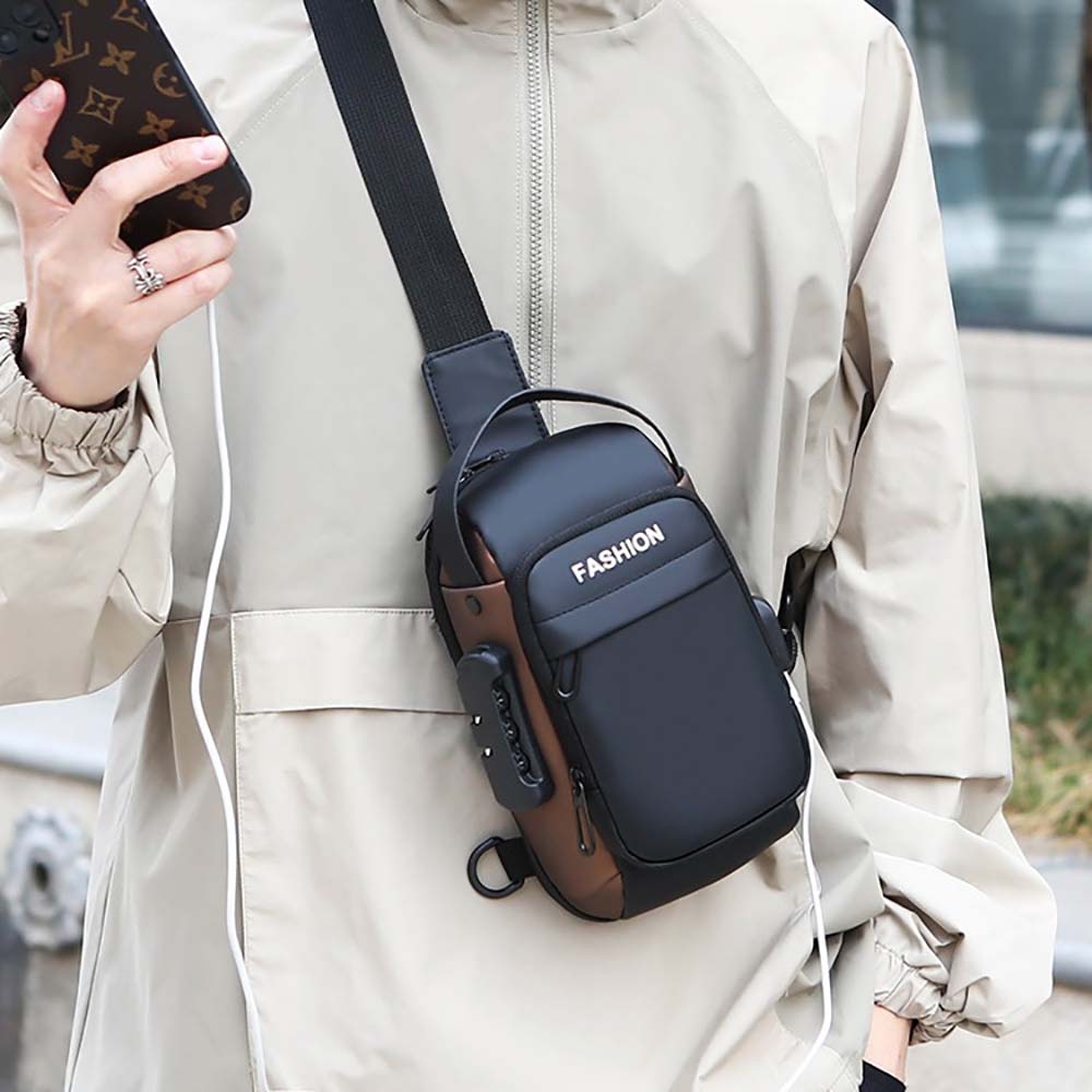 Bolsa transversal masculina co - Sling Backpack Shoulder avaliação e preço