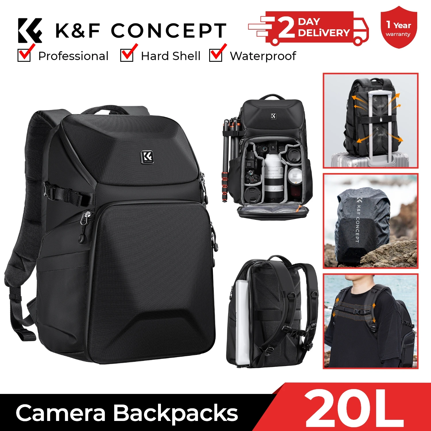 Mochila para Câmera K&F CONCEP - Laptop Backpack 15.6 avaliação e preço