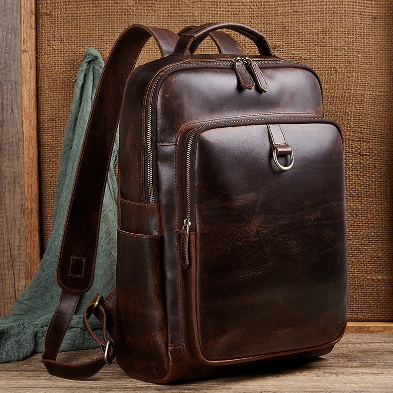 Mochila Masculina de Couro Enc - Leather Backpack Vintage avaliação e preço