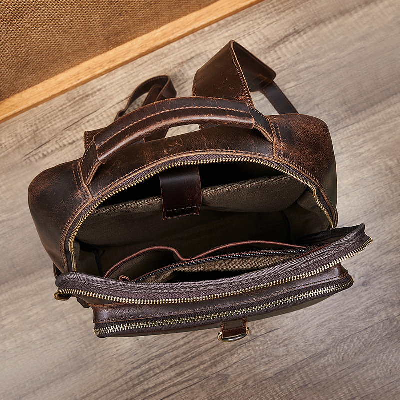 Mochila Masculina de Couro Enc - Leather Backpack Vintage avaliação e preço