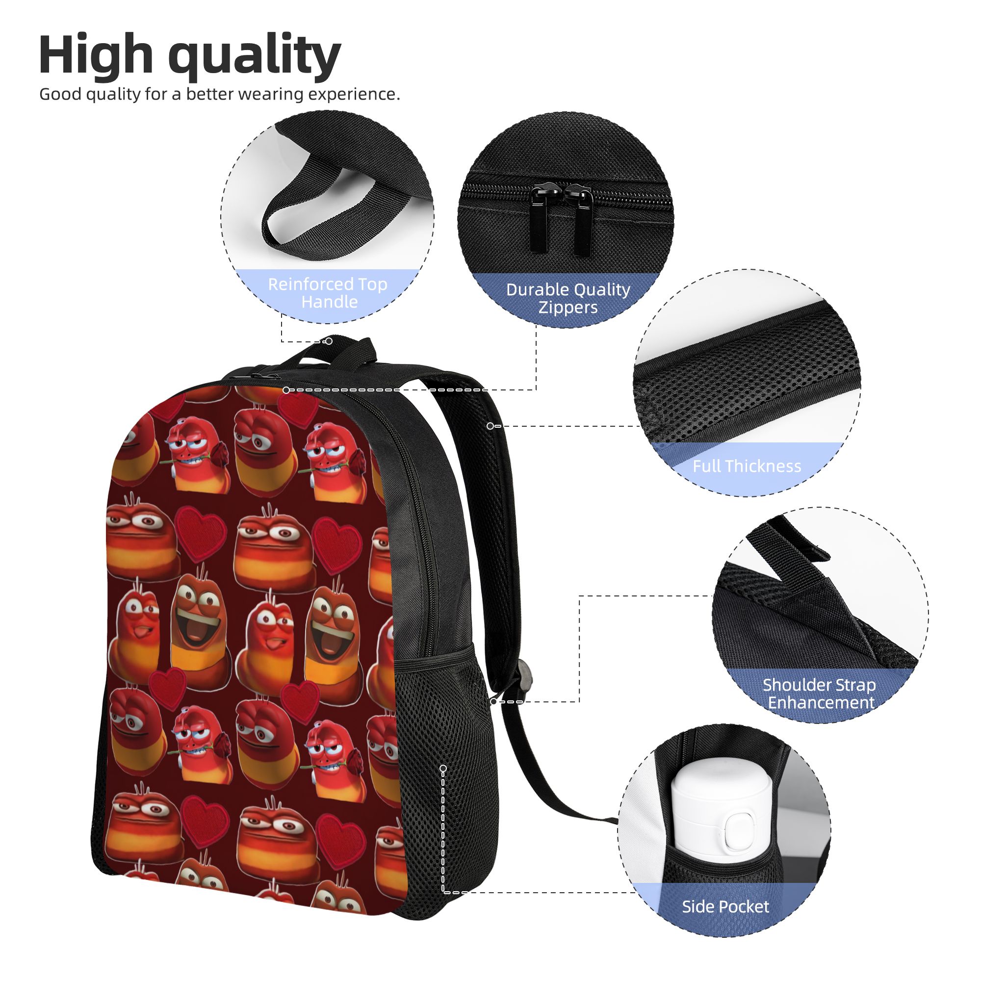 Mochila Larva Yellow Larva Red - School Backpack Teen avaliação e preço