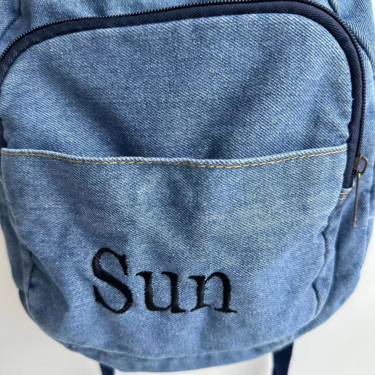 Meninas Denim Mochila com Nome - Canvas Backpack Casual avaliação e preço