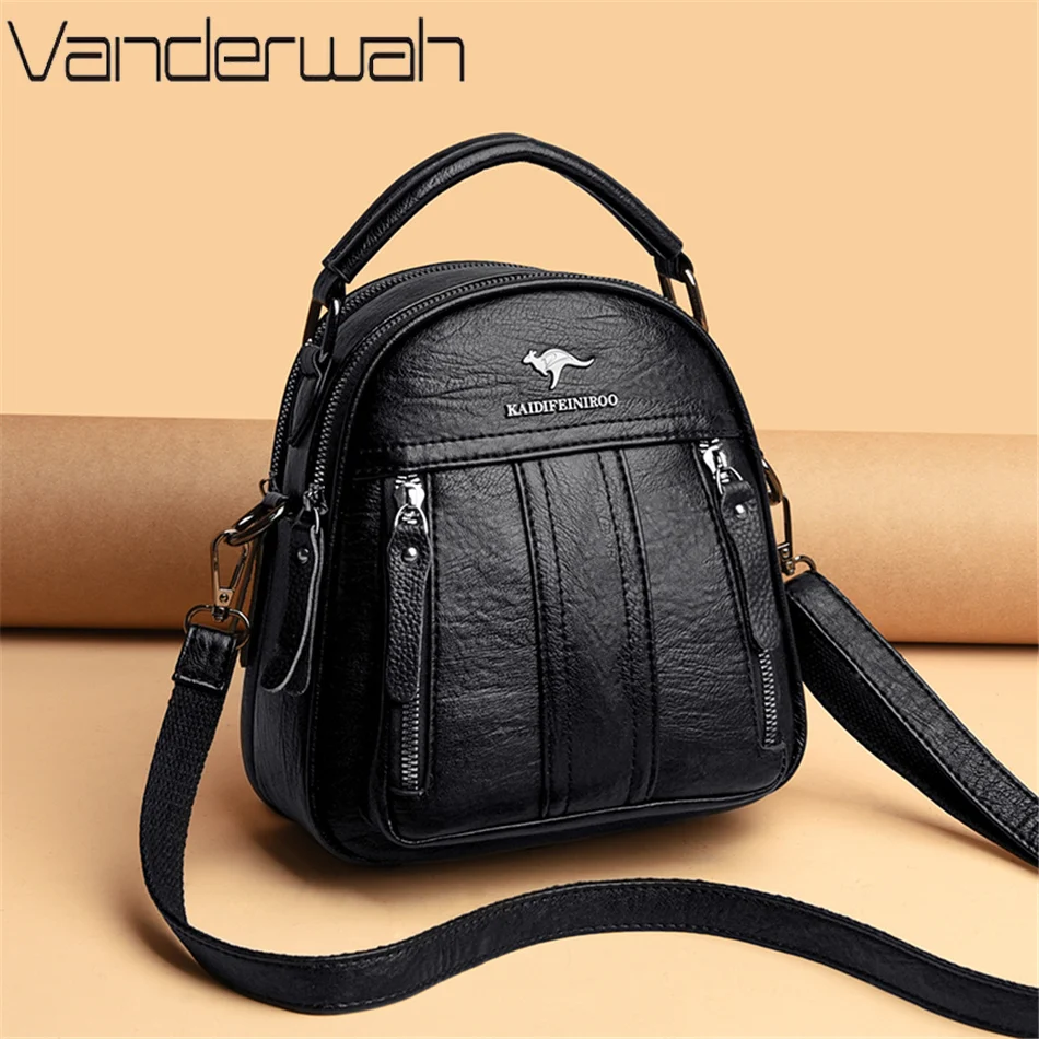 4 em 1 mochilas de couro multi - Mini Backpack Purse avaliação e preço