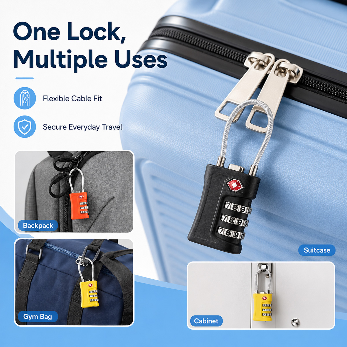Cadeado de Bagagem Aprovado pe - Travel Backpack Anti Theft avaliação e preço