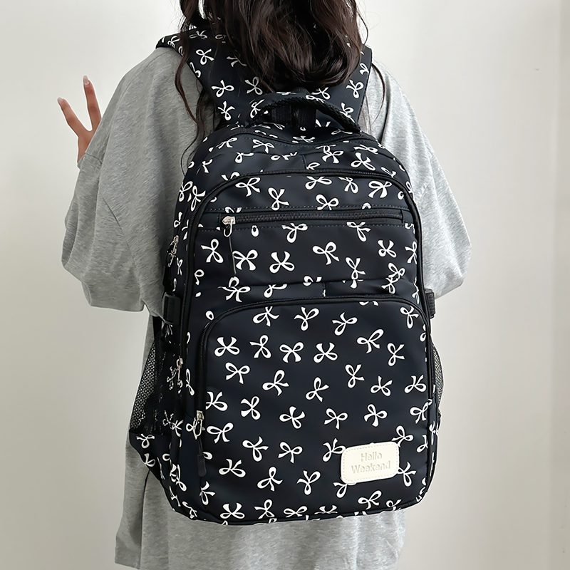 Mochila com estampa de laço, 3 - Sling Backpack Shoulder avaliação e preço