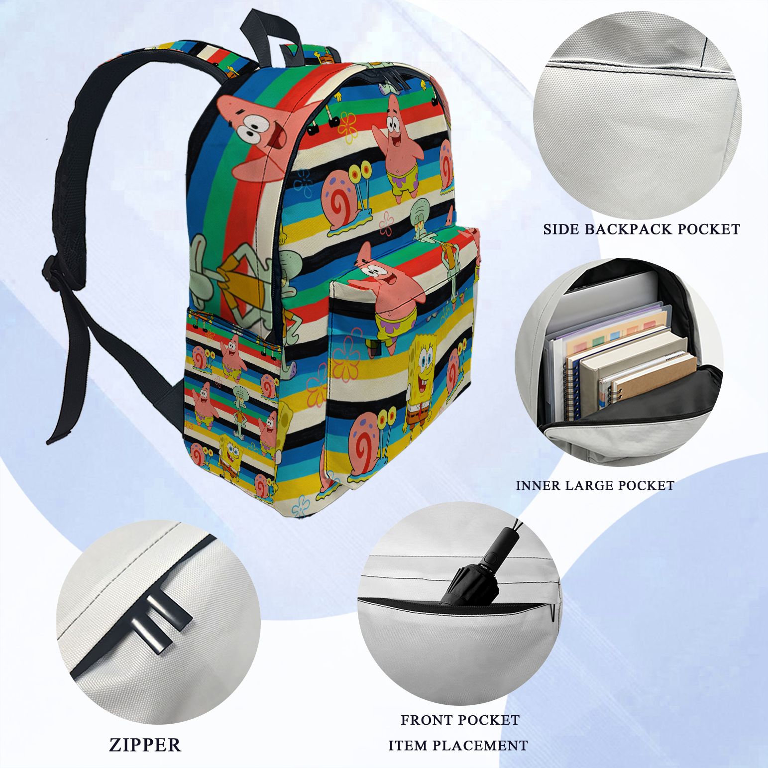 Mochila com estampa listrada d - School Backpack Teen avaliação e preço
