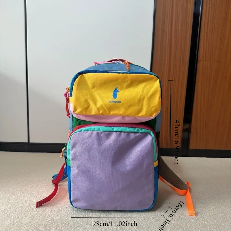 Mochila Color Block Dopamine,  - Canvas Backpack Casual avaliação e preço