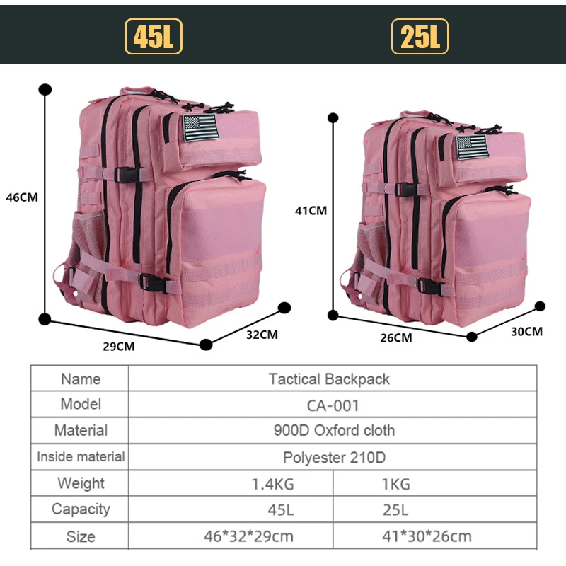 Mochila tática 25l/45l 3p para - Urban Backpack Tactical avaliação e preço