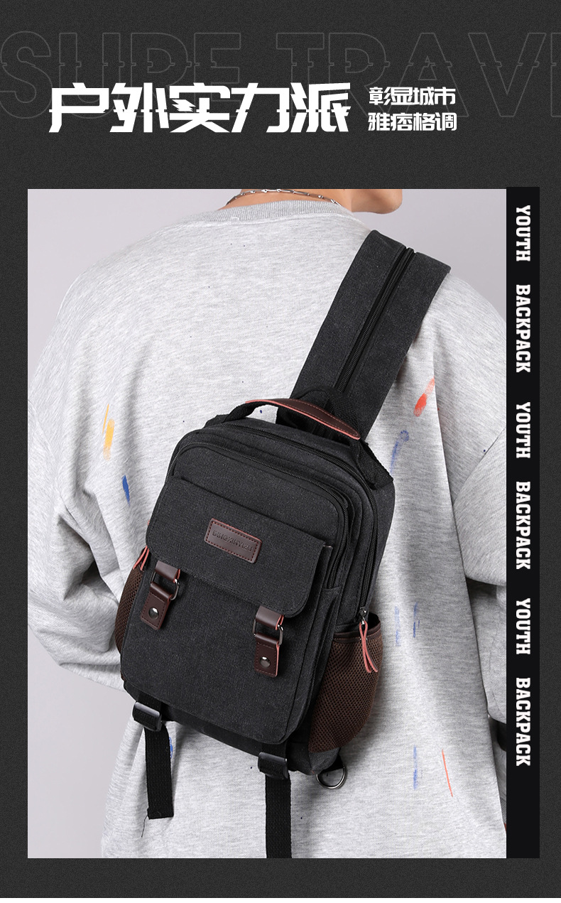 Novo saco de peito de lona dos - Canvas Backpack Casual avaliação e preço