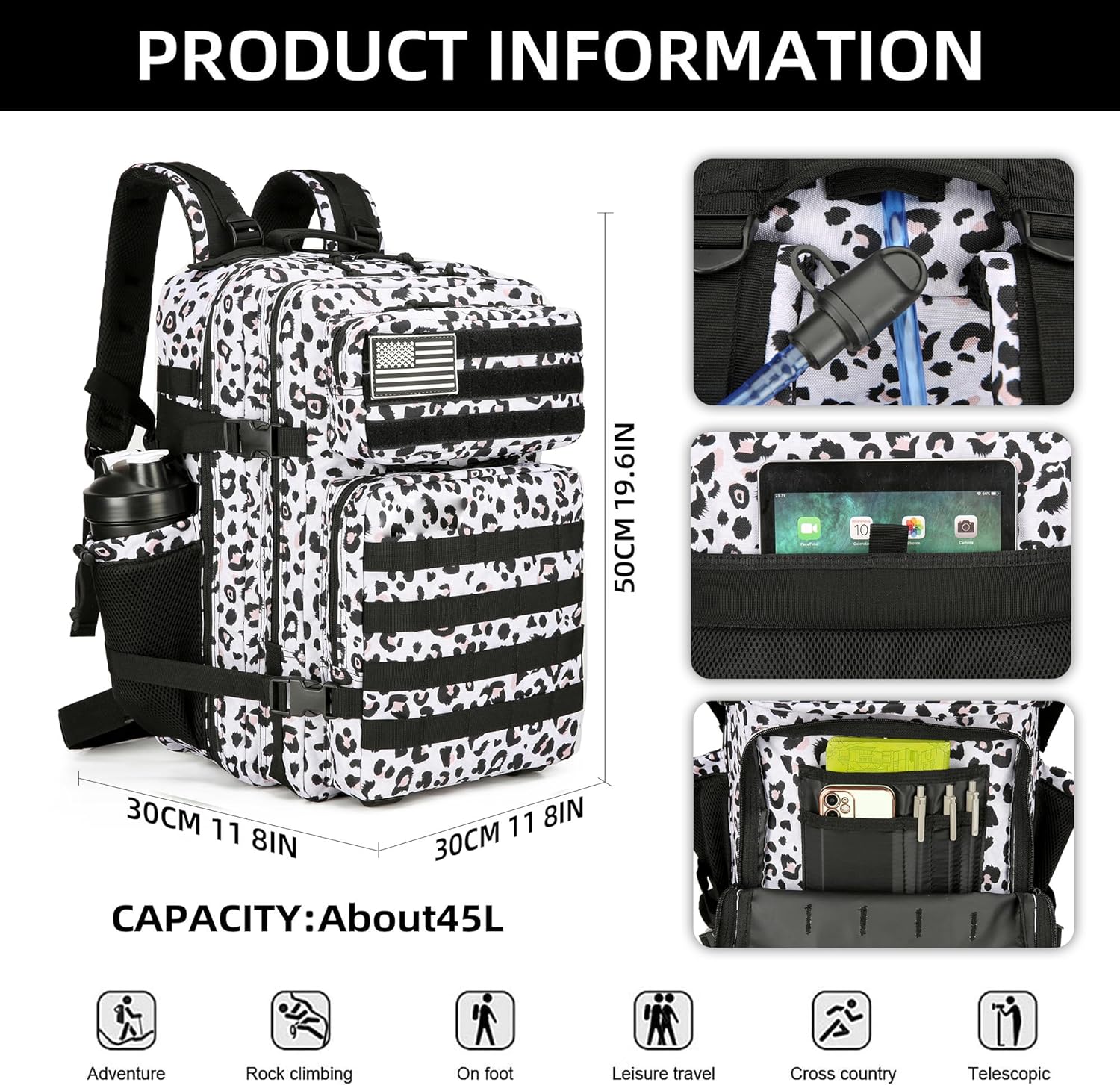 Grande impermeável Tactical Ca - Rucksack Military Style avaliação e preço