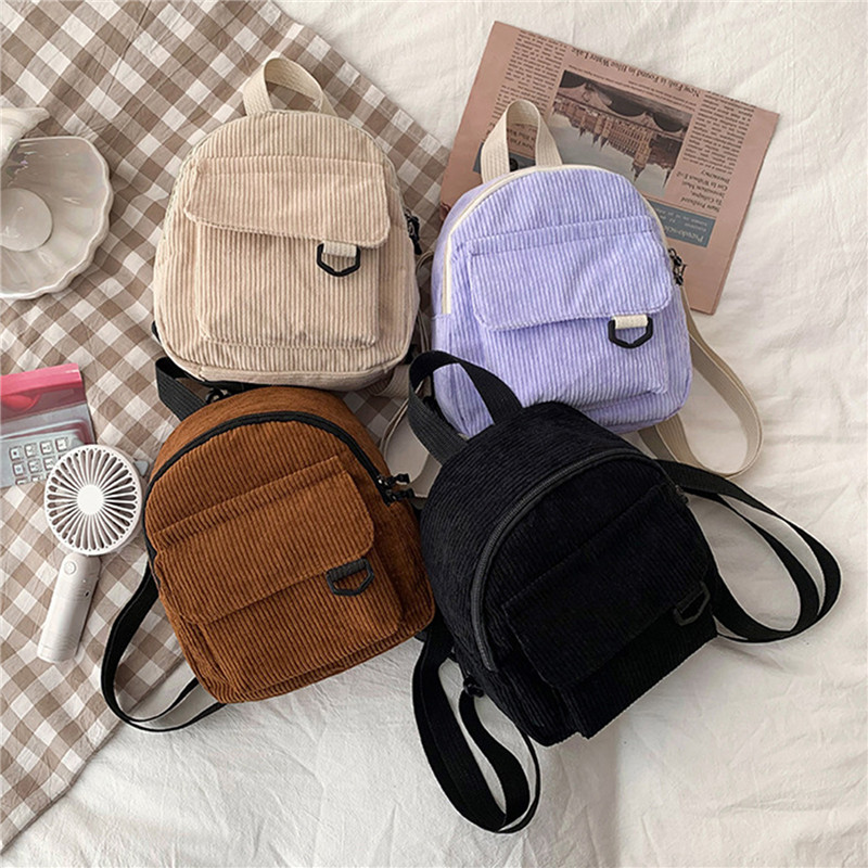 Cor sólida mini mochila de vel - Fashion Backpack Women avaliação e preço