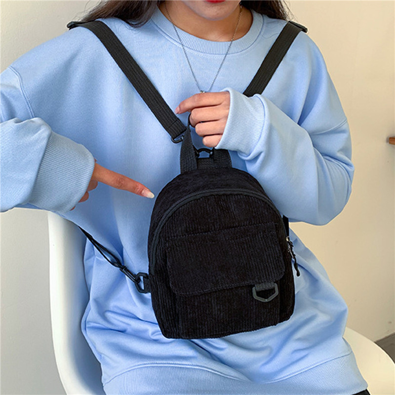 Cor sólida mini mochila de vel - Fashion Backpack Women avaliação e preço
