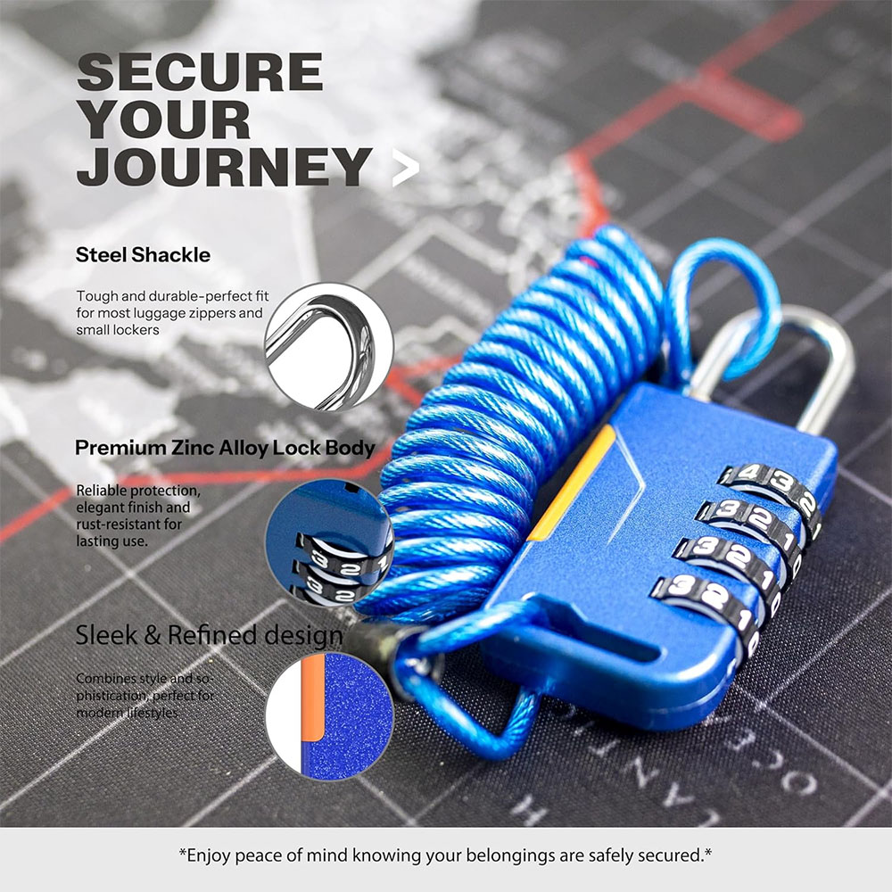 Cadeado de combinação de 4 díg - Travel Backpack Anti Theft avaliação e preço