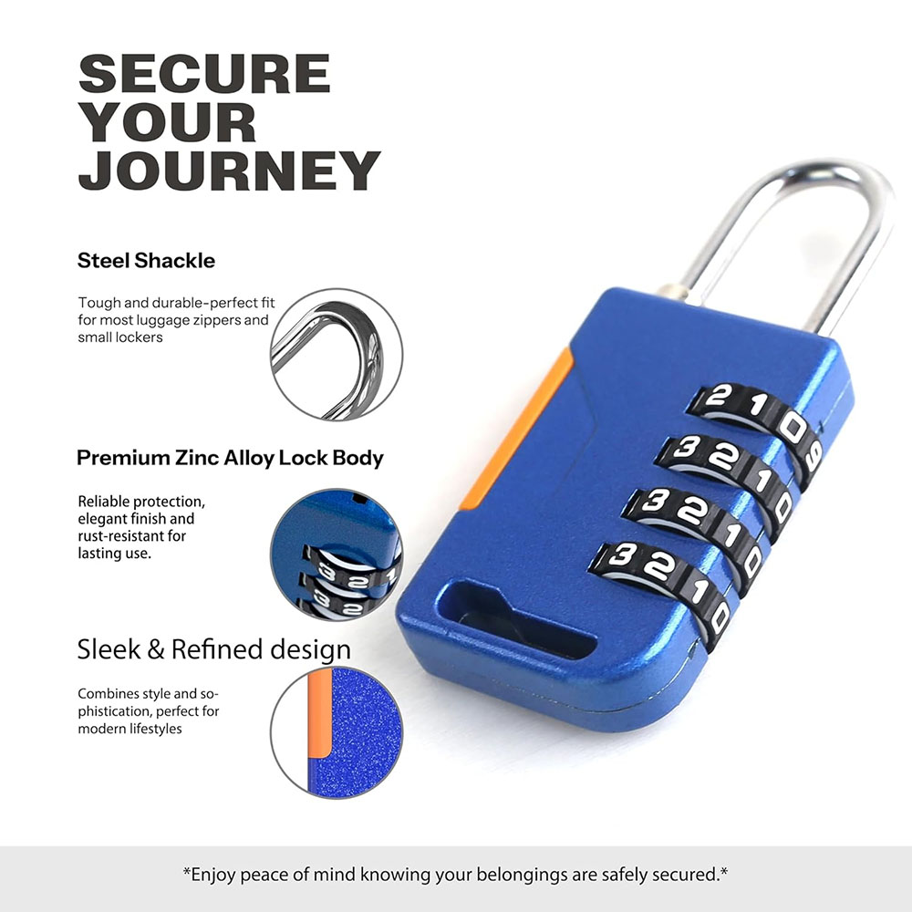 Cadeado de combinação de 4 díg - Travel Backpack Anti Theft avaliação e preço