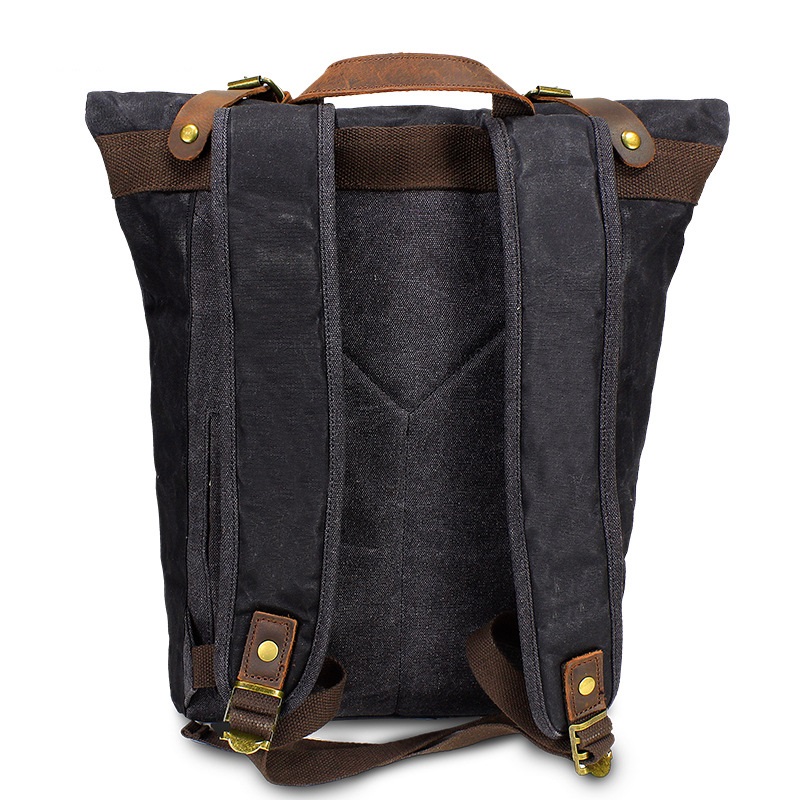 Retro lona mochilas de couro p - Leather Backpack Vintage avaliação e preço