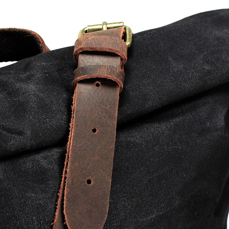 Retro lona mochilas de couro p - Leather Backpack Vintage avaliação e preço
